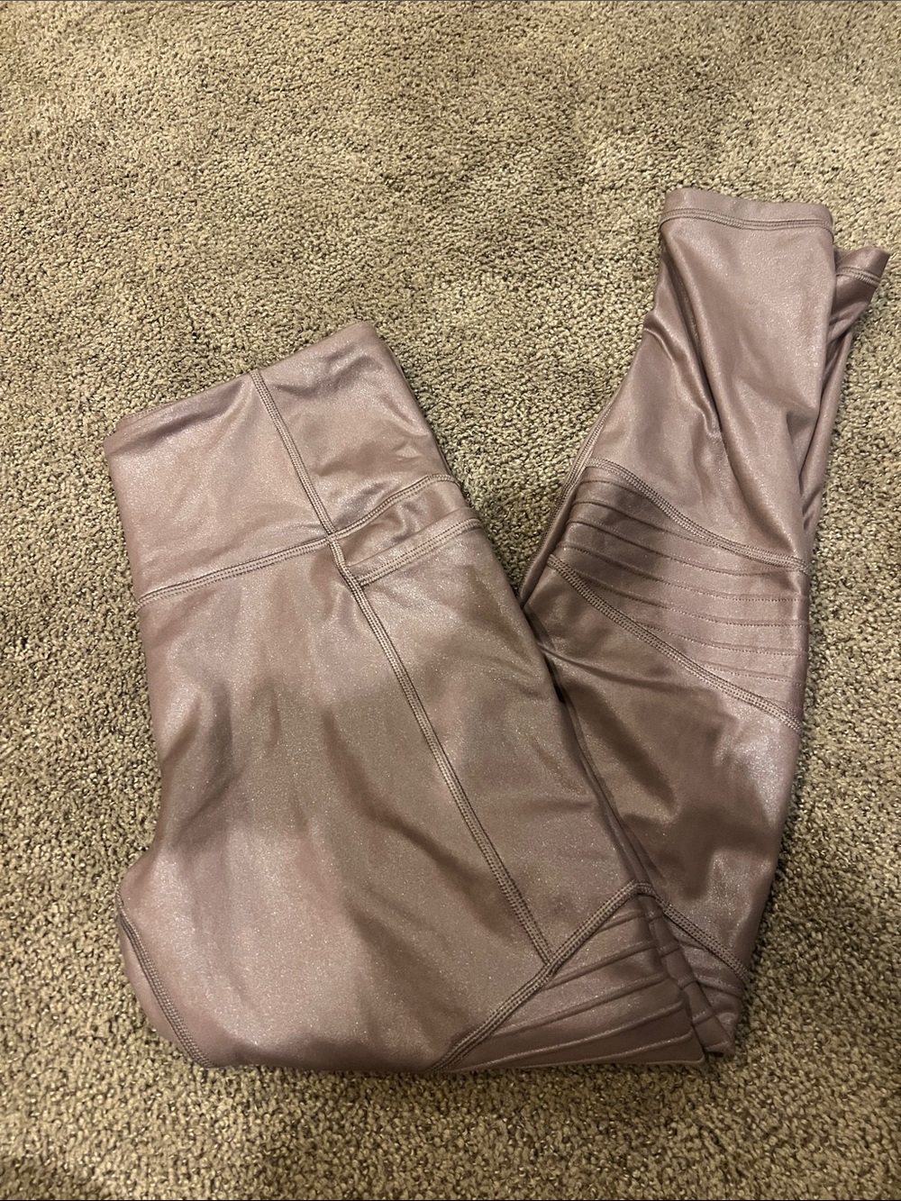 Athleta inclination moto shimmer tights / small